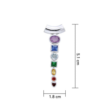 A vital healing ~ Sterling Silver Chakra Pendant with Gemstones TPD857 - Jewelry